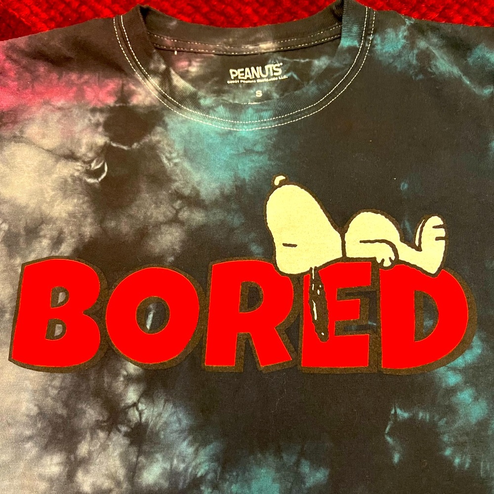 Peanuts Men's Officially Licensed Tie Dye Snoopy Charlie Brown Woodstock T-Shirt
